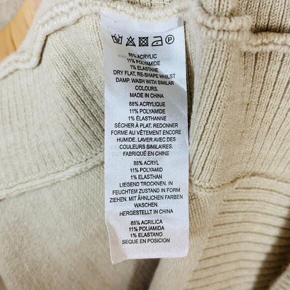 French Connection Oatmeal Cowl Neck Tunic Oversized Sweater NWT Size M - Picture 7 of 9